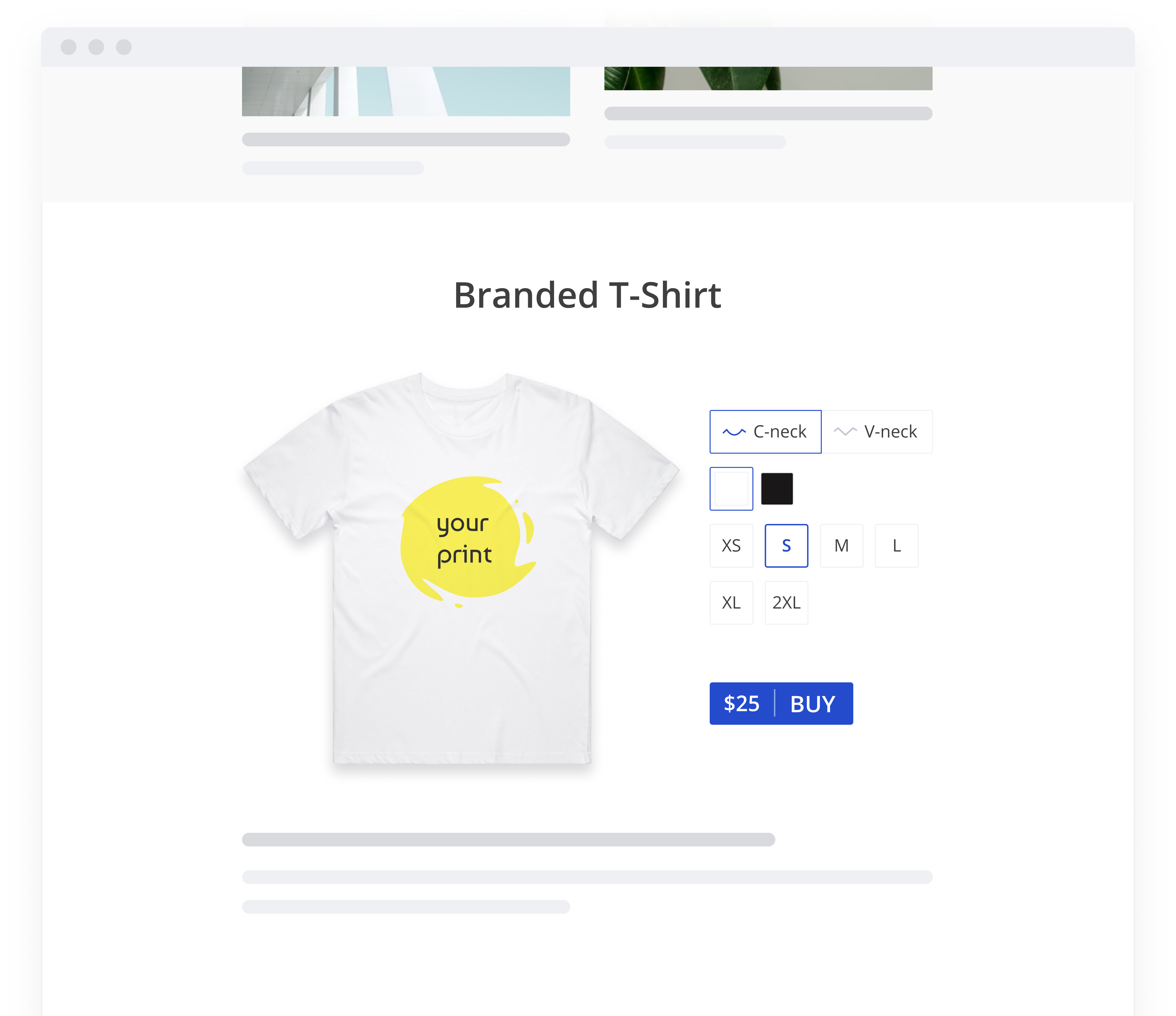Merch38's widget embedded on a website